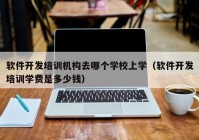 软件开发培训机构去哪个学校上学（软件开发培训学费是多少钱）