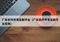 广东软件开发定制平台（广东软件开发定制平台官网）