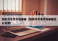 招软件开发学徒被骗（招软件开发学徒被骗怎么处理）